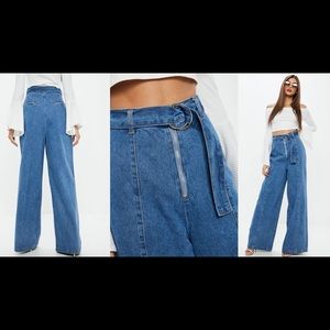 high waist buckle jumpsuit